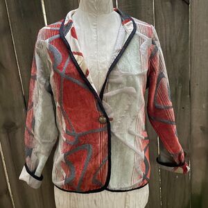 TRIMDIN Reversible JACKET Art to Wear M NWOT Jacquard Chenille